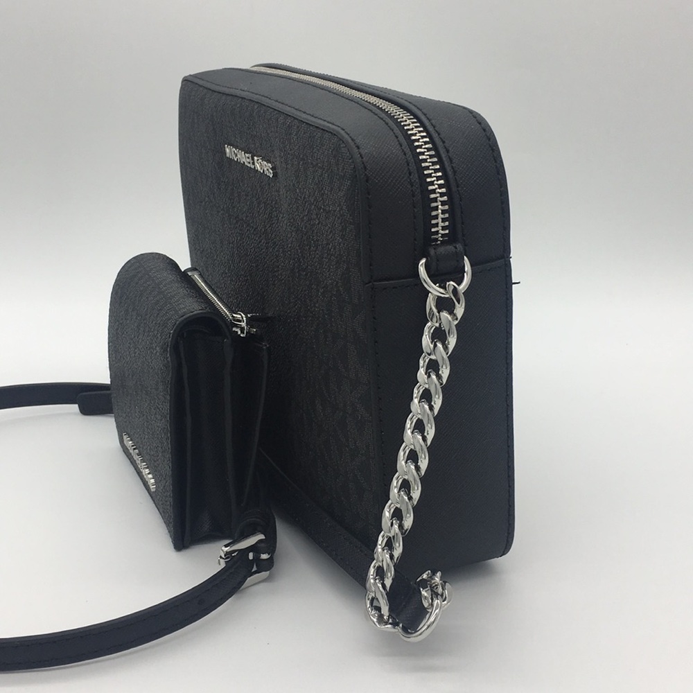 MICHAEL KORS LG EW CROSSBODY Bag Black&Card Case - Picture 4 of 8